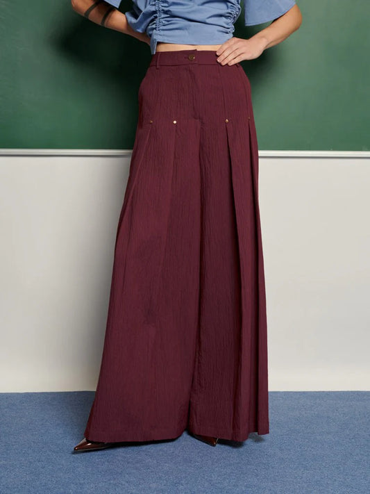 Bordo Pileli Pantalon