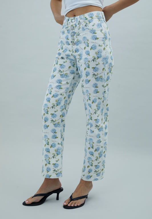 Ortanca Desenli Jean Pantalon