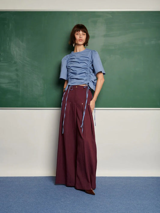 Bordo Pileli Pantalon