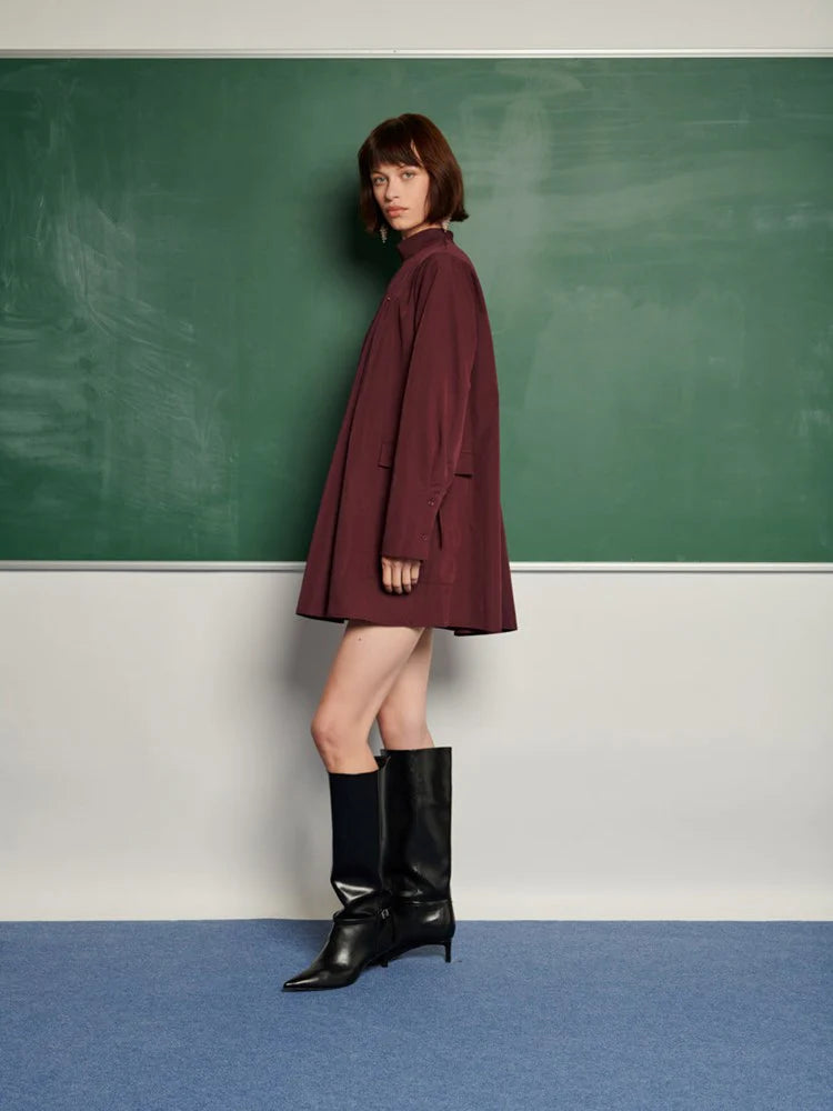 Bordo Mini Elbise