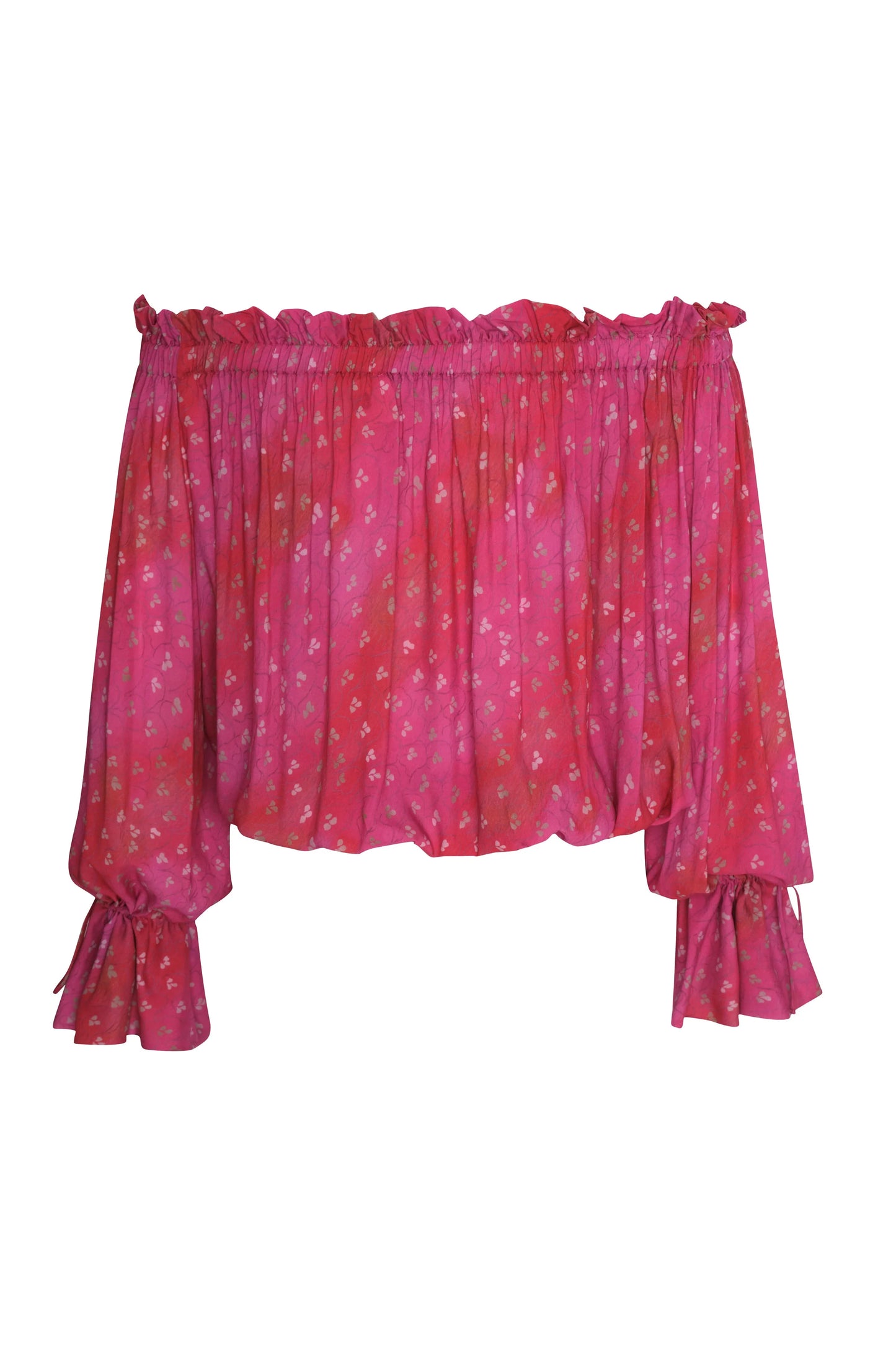 Düşük Omuzlu Bluz Pembe