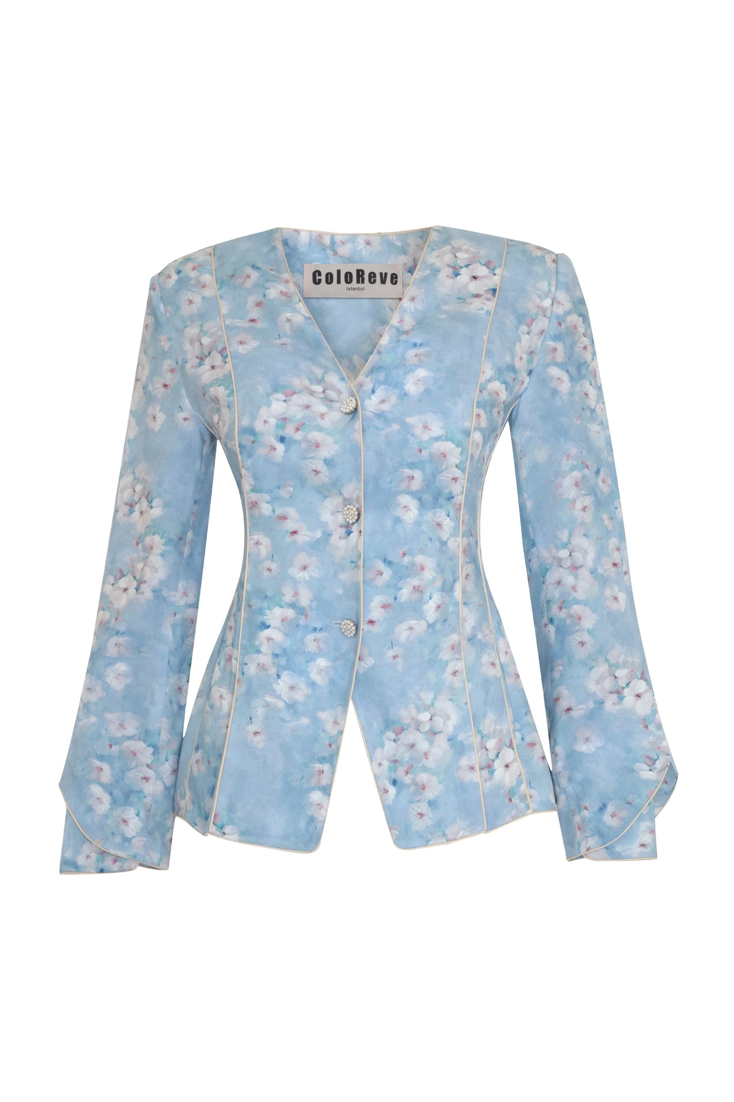 Rose Blazer Çiçek Desenli