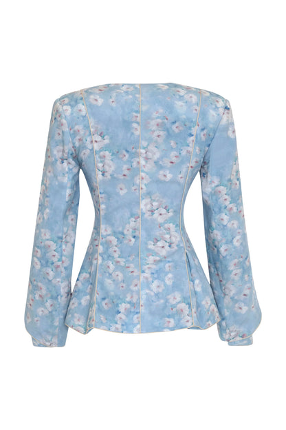 Rose Blazer Çiçek Desenli