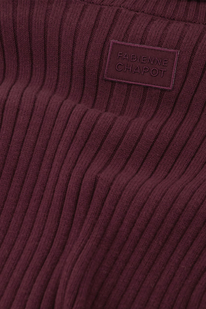 Bordo Fermuarlı Hırka