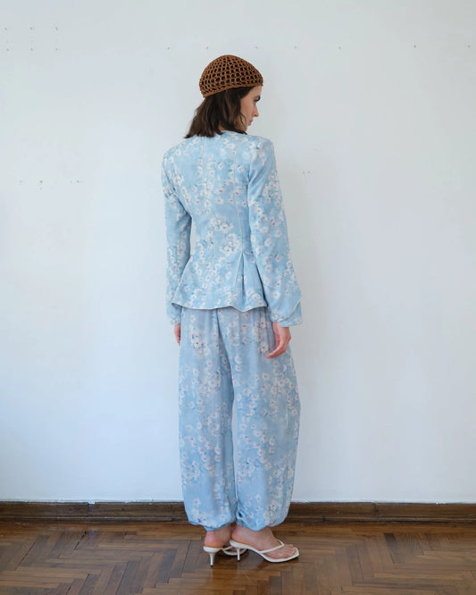 Rose Blazer Çiçek Desenli