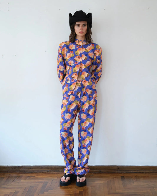 Rider Pants Mor Çiçekli