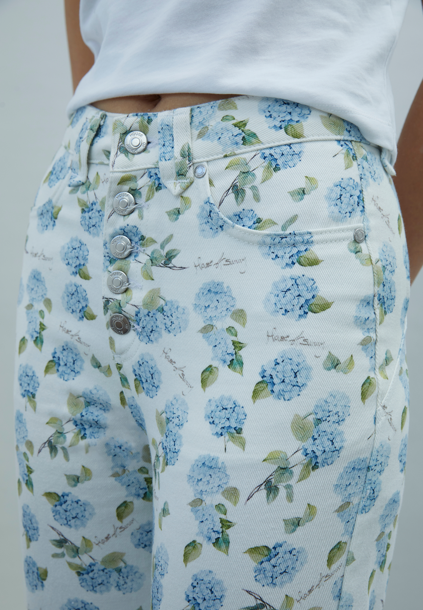 Ortanca Desenli Jean Pantalon