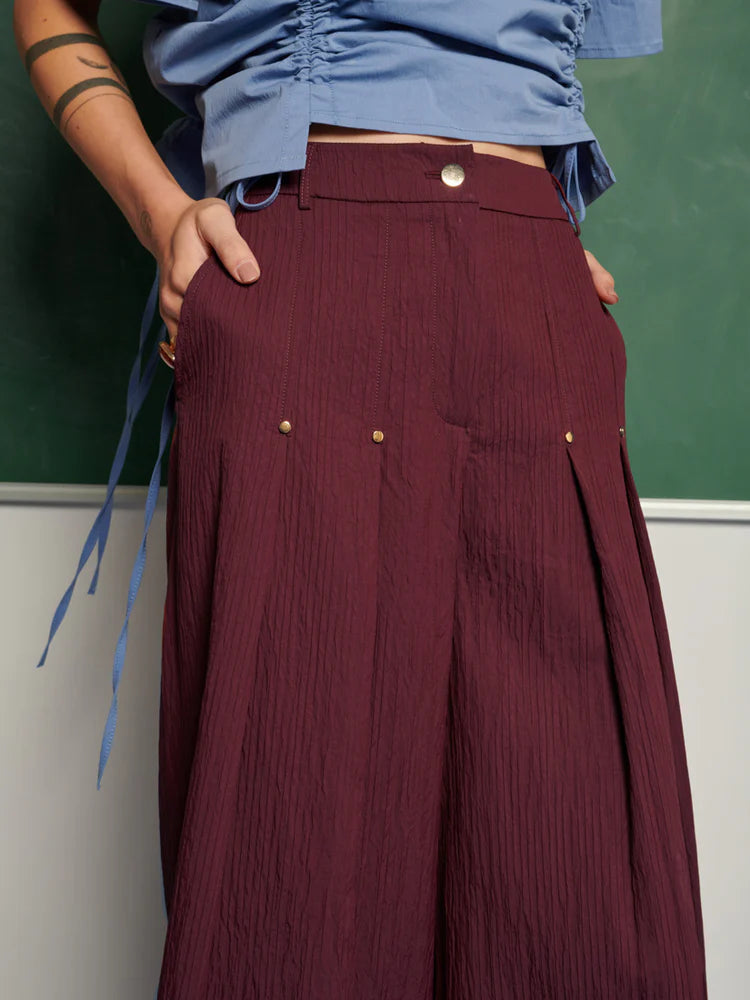 Bordo Pileli Pantalon