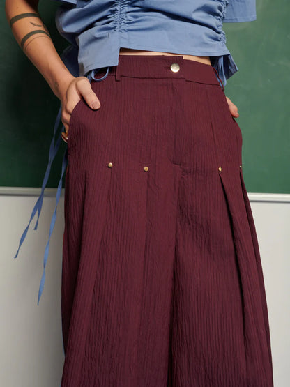 Bordo Pileli Pantalon