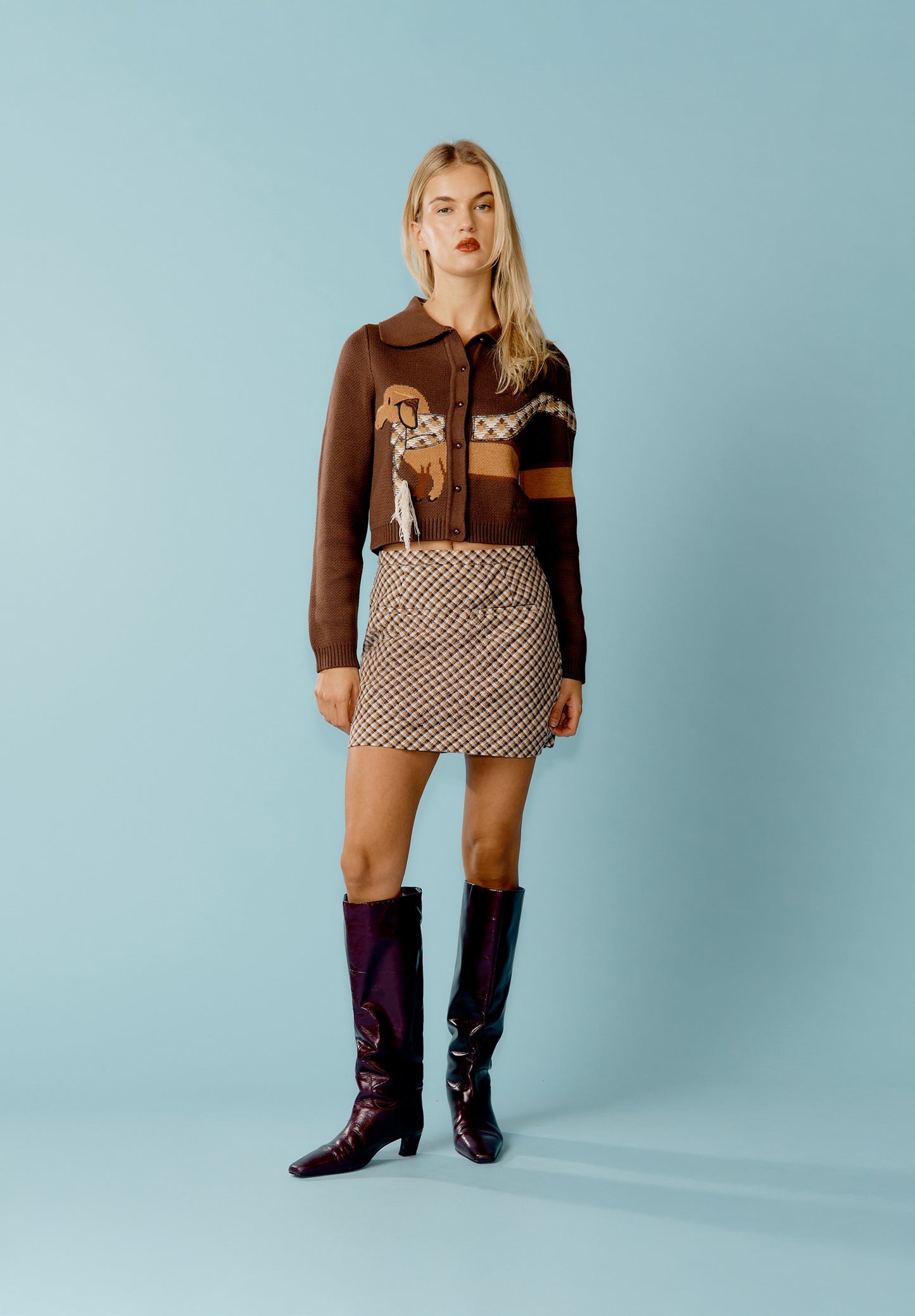 Kahverengi Köpekli Hırka