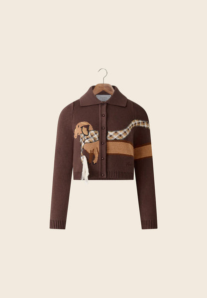 Kahverengi Köpekli Hırka