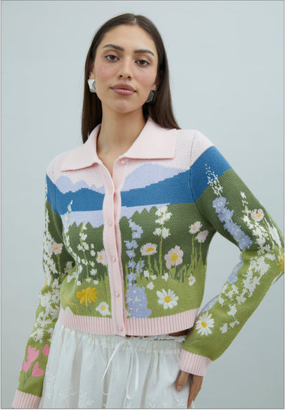 Sunset Blooms Tripper Hırka