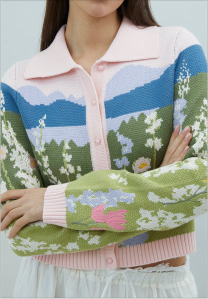 Sunset Blooms Tripper Hırka