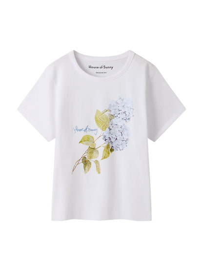 Ortanca Desenli T-Shirt